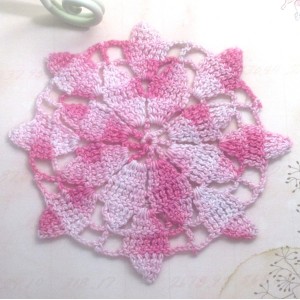 Pink Vintage Crocheted Doily - 3