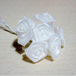 Lg. Satin Ribbon Roses - 12