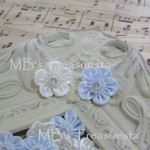 Mini Satin Flower w/ Pearl n' Rhinestone - 12