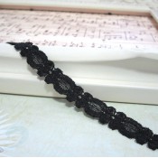 Black Scalloped Lace - 1yd