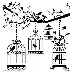 Doodling Templates - Mini Birds Of A Feather - 6x6