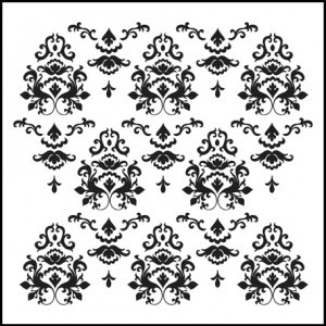 Doodling Templates - Mini Damask - 6x6