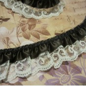 1 1/4” Ruffled Satin n’ Lilly Lace - 1yd