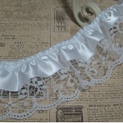 1 7/8” Ruffled Satin n’ Lilly Lace - 1yd