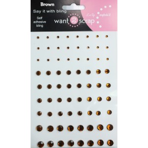 Brown Rhinestones - Self Adhesive